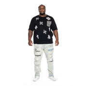 Smoke Rise Big and Tall Big and Tall Monogram Fashion Tee - Black