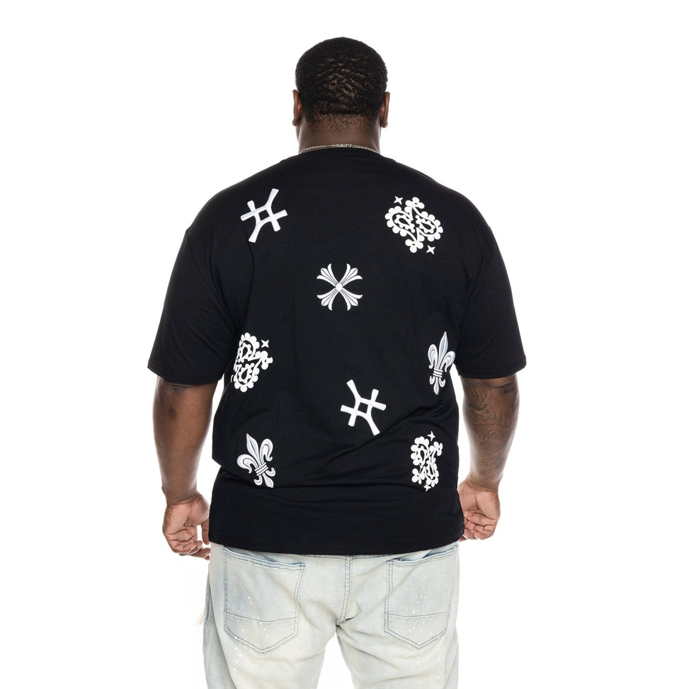 Smoke Rise Big and Tall Big and Tall Monogram Fashion Tee - Black