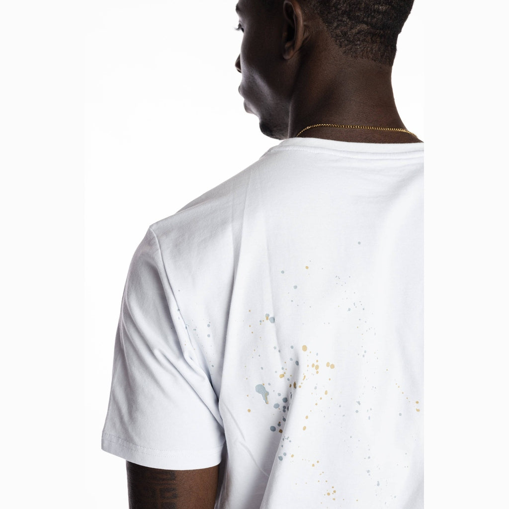 Smoke Rise Patchwork Pocket Fashion Tee - White