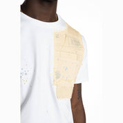 Smoke Rise Patchwork Pocket Fashion Tee - White