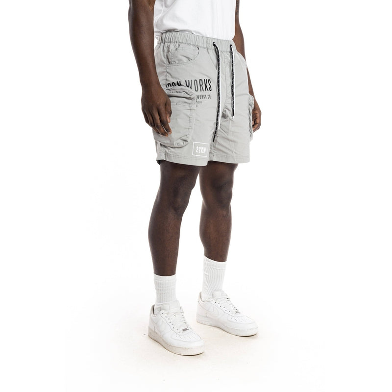 Printed Utility Fashion Shorts Light Grey - Smoke Rise