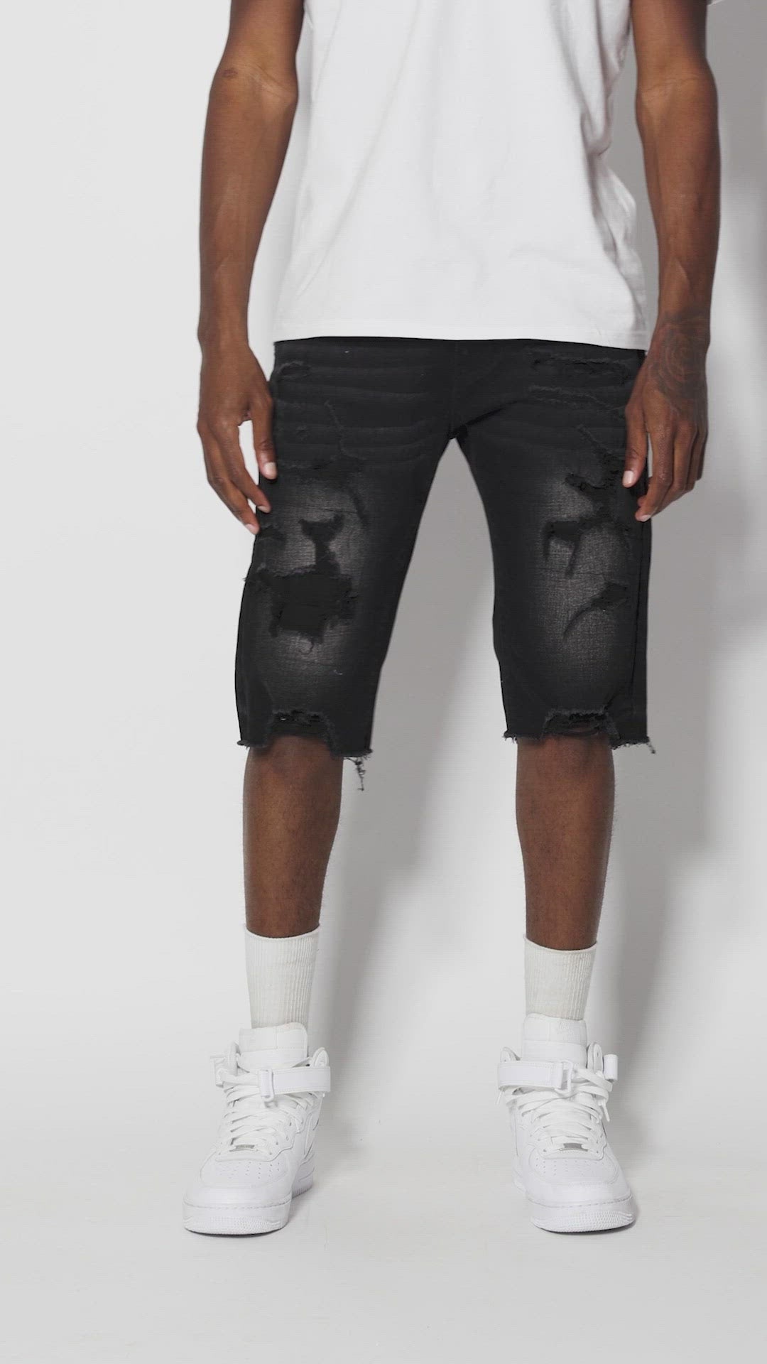 Ripoff Semi Basic Jean Shorts - Dusty Black