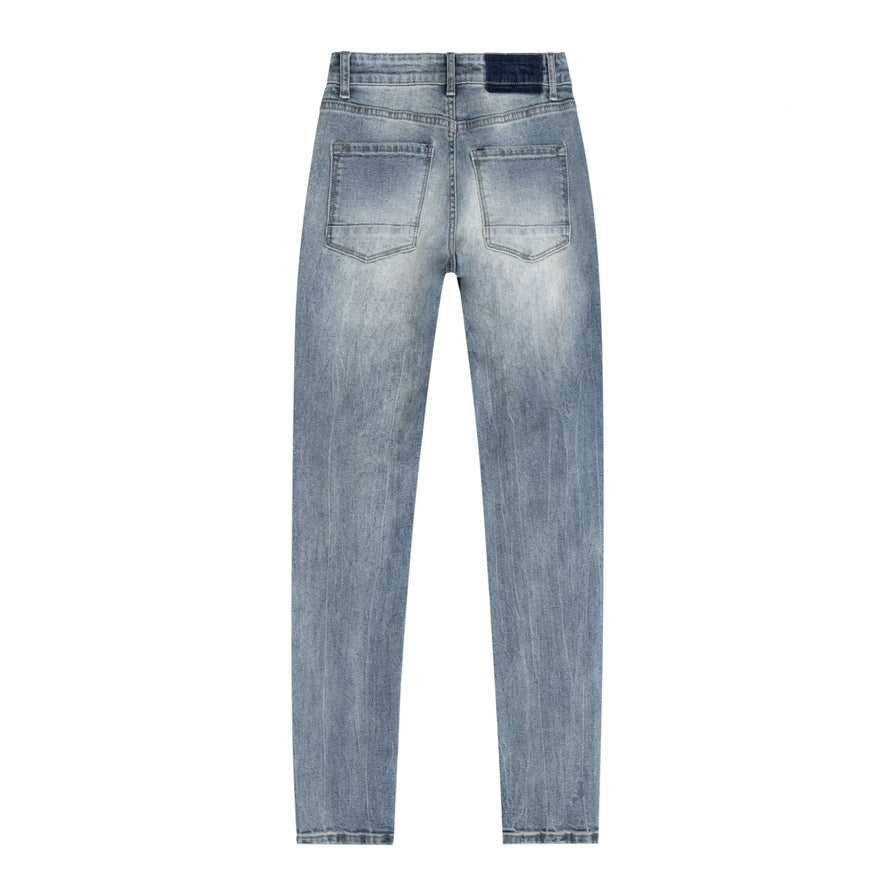 Smoke Rise RED Heavy Ripoff Semi Basic Denim Pants - Vegas Blue