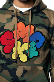 Graphic Pullover Fleece Hoodie - Wood Camo