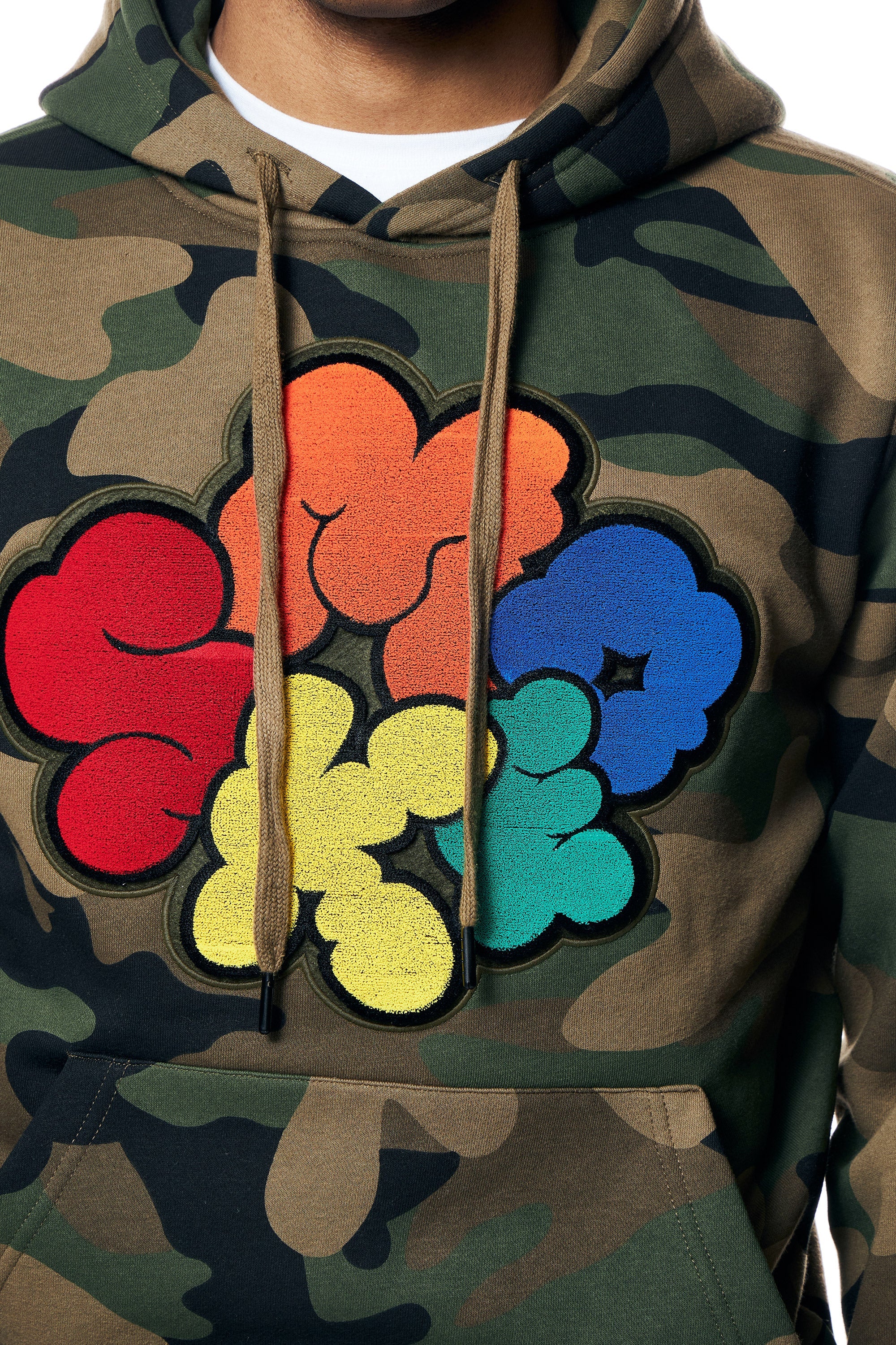 Graphic Pullover Fleece Hoodie - Wood Camo