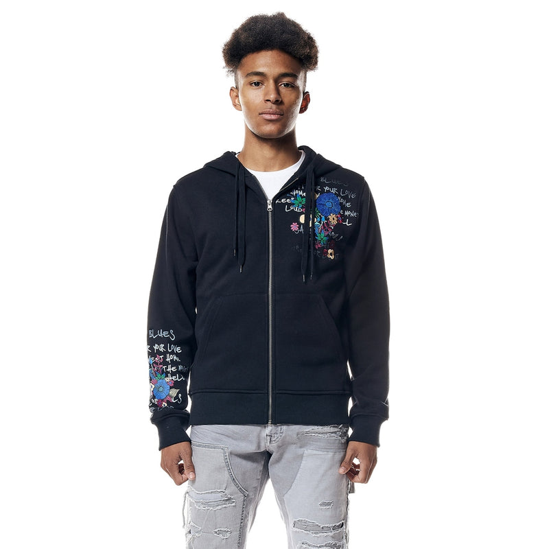 Graphic Zip Up Fleece Hoodie