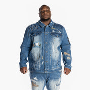 Smoke Rise Big and Tall Big and Tall Doodle Fashion Jacket - Bristol Blue