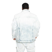 Smoke Rise Big and Tall Big and Tall Overspray Fashion Jean Jacket - Opaque Blue