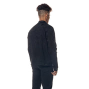 Smoke Rise Distressed Rip & Repair Jean Jacket - Black