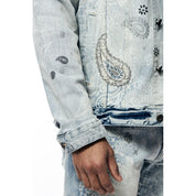 Smoke Rise Paisley Jean Jacket - Sherman Blue