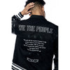 Varsity Vegan Leather & Denim Jacket