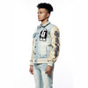 Varsity Vegan Leather & Denim Jacket