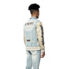 Varsity Vegan Leather & Denim Jacket