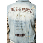 Varsity Vegan Leather & Denim Jacket