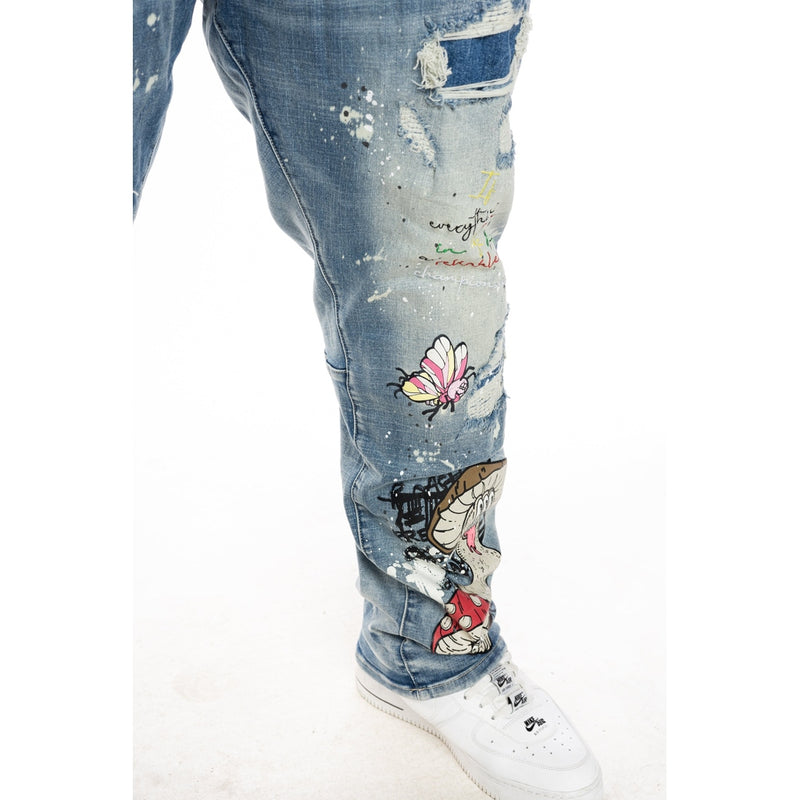 Big And Tall Mushroom  Fashion Jeans Meteor Blue - Smoke Rise