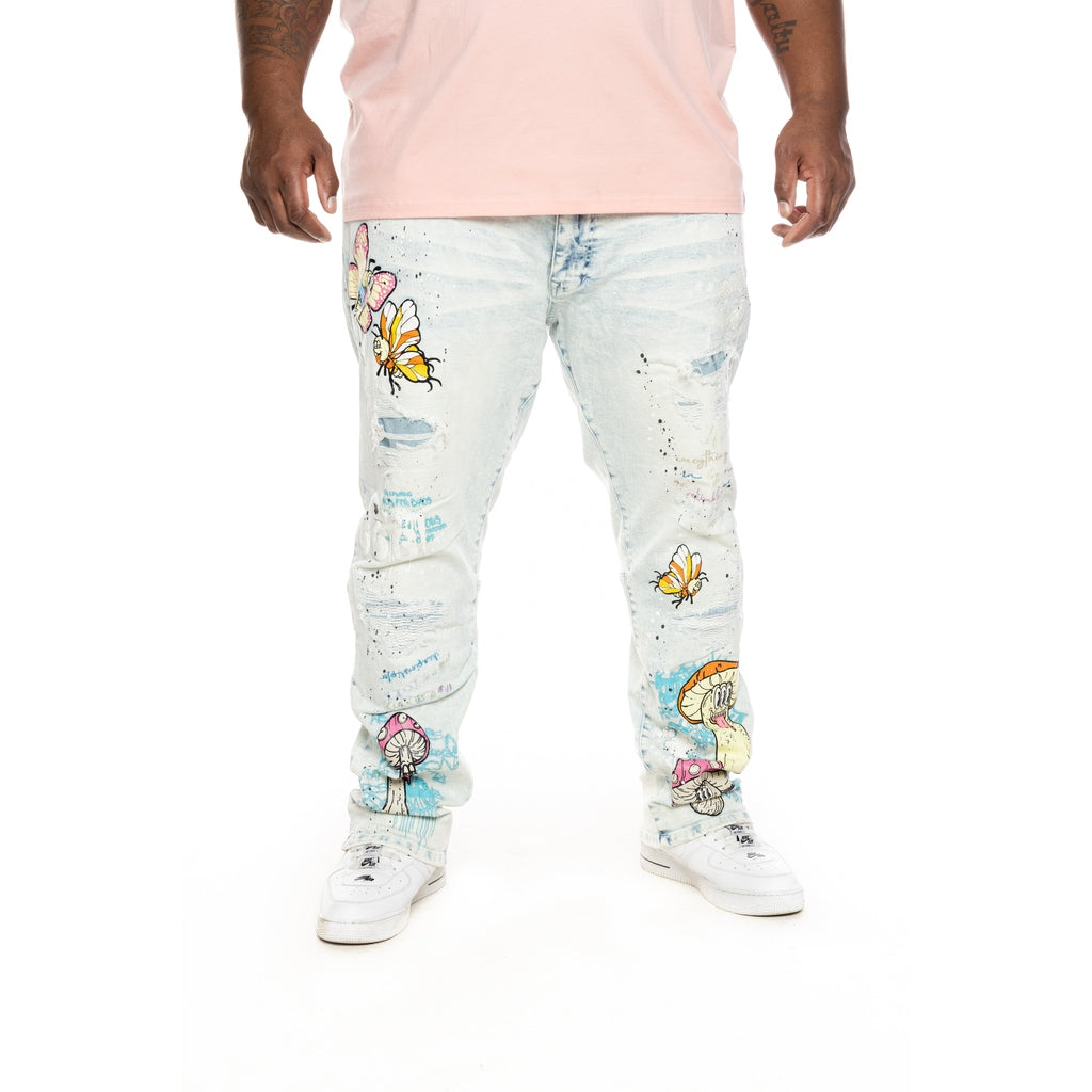 Smoke Rise Big and Tall Big And Tall Mushroom Fashion Jeans - Plaster Blue