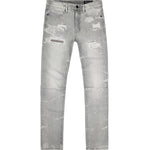 Rip & Repaired Lightning Washed Denim Jeans