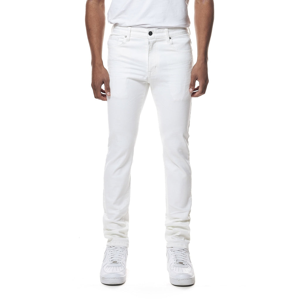 Smoke Rise Essential Slim Denim Jeans - White