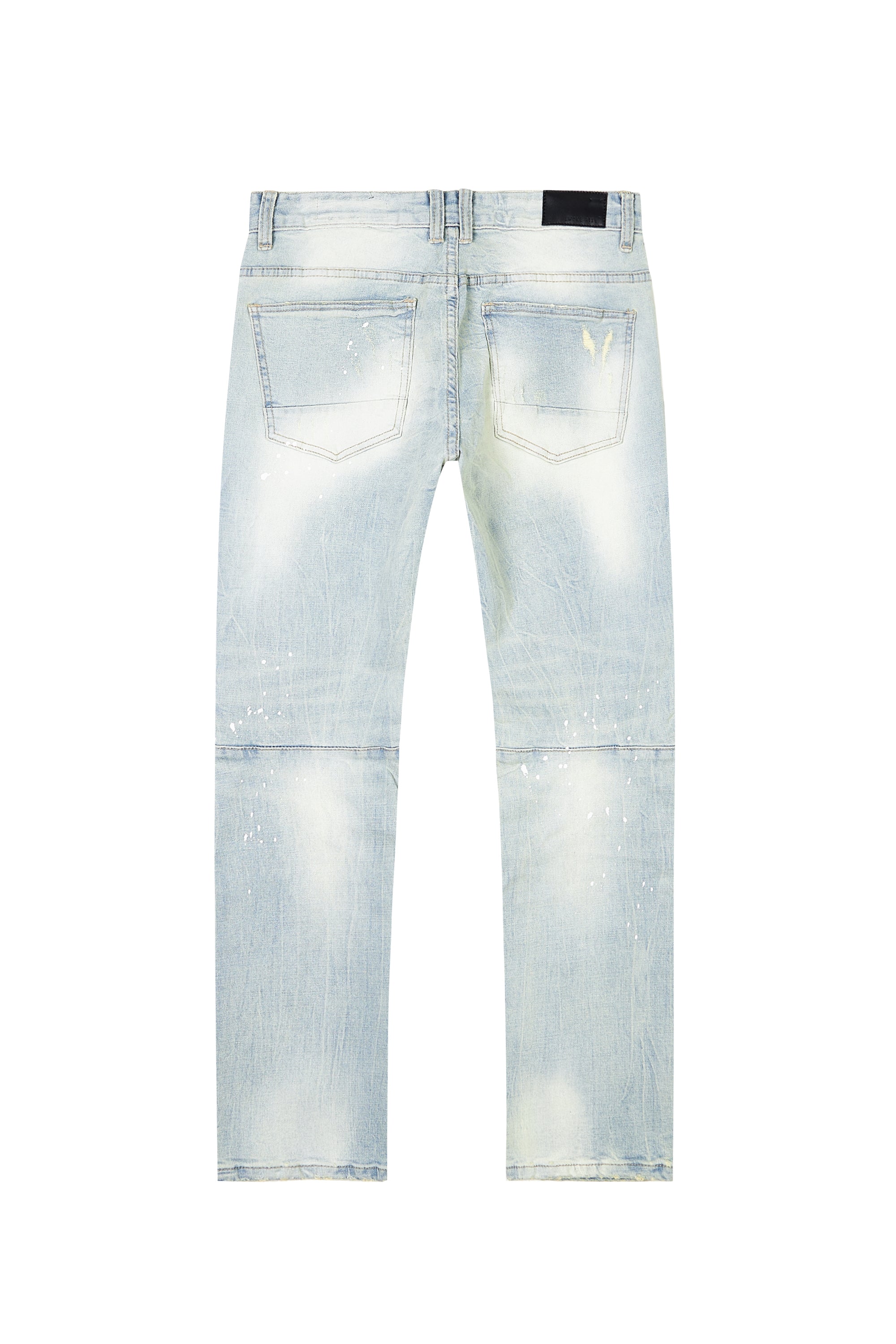 Big and Tall - Distressed Rip & Repair Slim Tapered Denim Jeans - Elm Blue