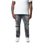 Big & Tall - Distressed Rip & Repair Super Skinny Denim Jeans