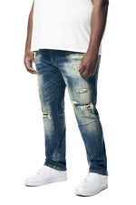 Big & Tall - Distressed Rip & Repair Super Skinny Denim Jeans