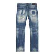 Smoke Rise Big and Tall Big and Tall - Distressed Rip & Repair Denim Jeans - Westport Blue