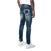 Smoke Rise Rip & Repair Super Skinny Denim Jeans - Westport Blue