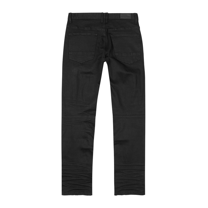 Smoke Rise Distressed Rip & Repair Easy Slim Denim Jeans - Jet Black