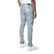 Smoke Rise Iridescent Moto Jeans - Iridescent Blue