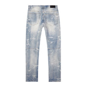 Smoke Rise Rip & Repaired Lightning Washed Denim Jeans