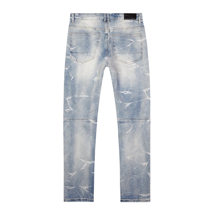 Smoke Rise Rip & Repaired Lightning Washed Denim Jeans