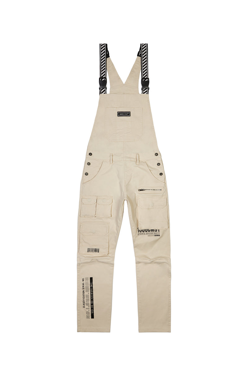 Printed Utility Twill Cargo Overalls