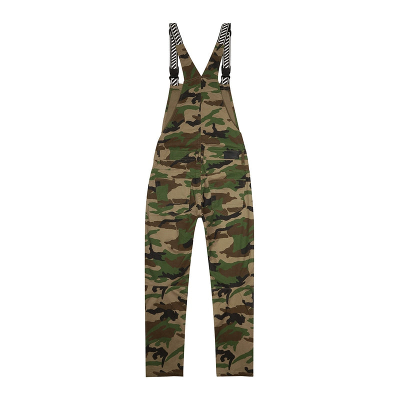 Printed Utility Twill Cargo Overalls