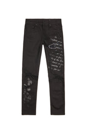 Rip & Repair Varsity Jeans - Black