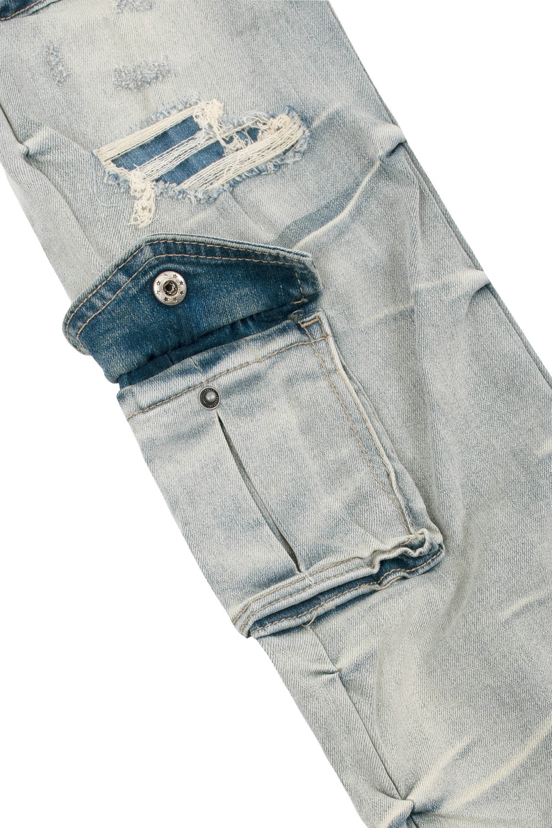 Stacked Utility Denim Jeans