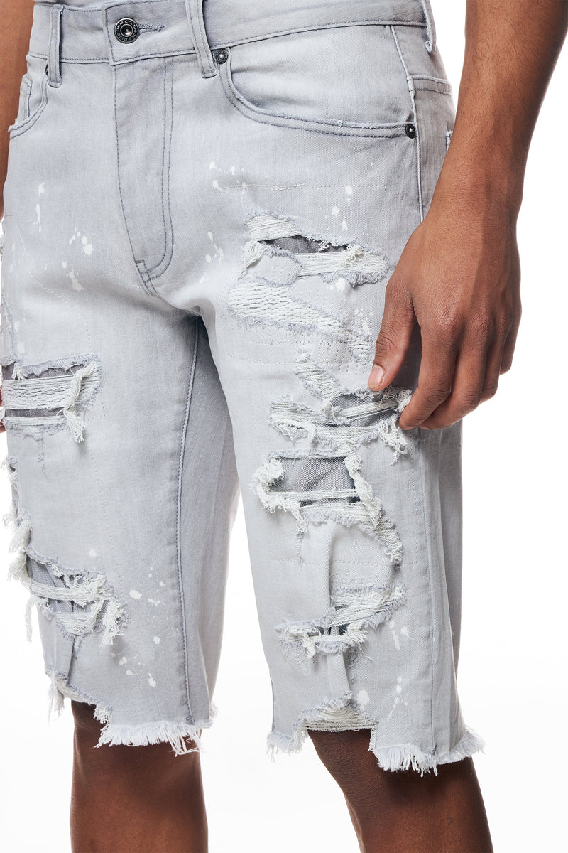 Distressed Rip & Repair Denim Shorts