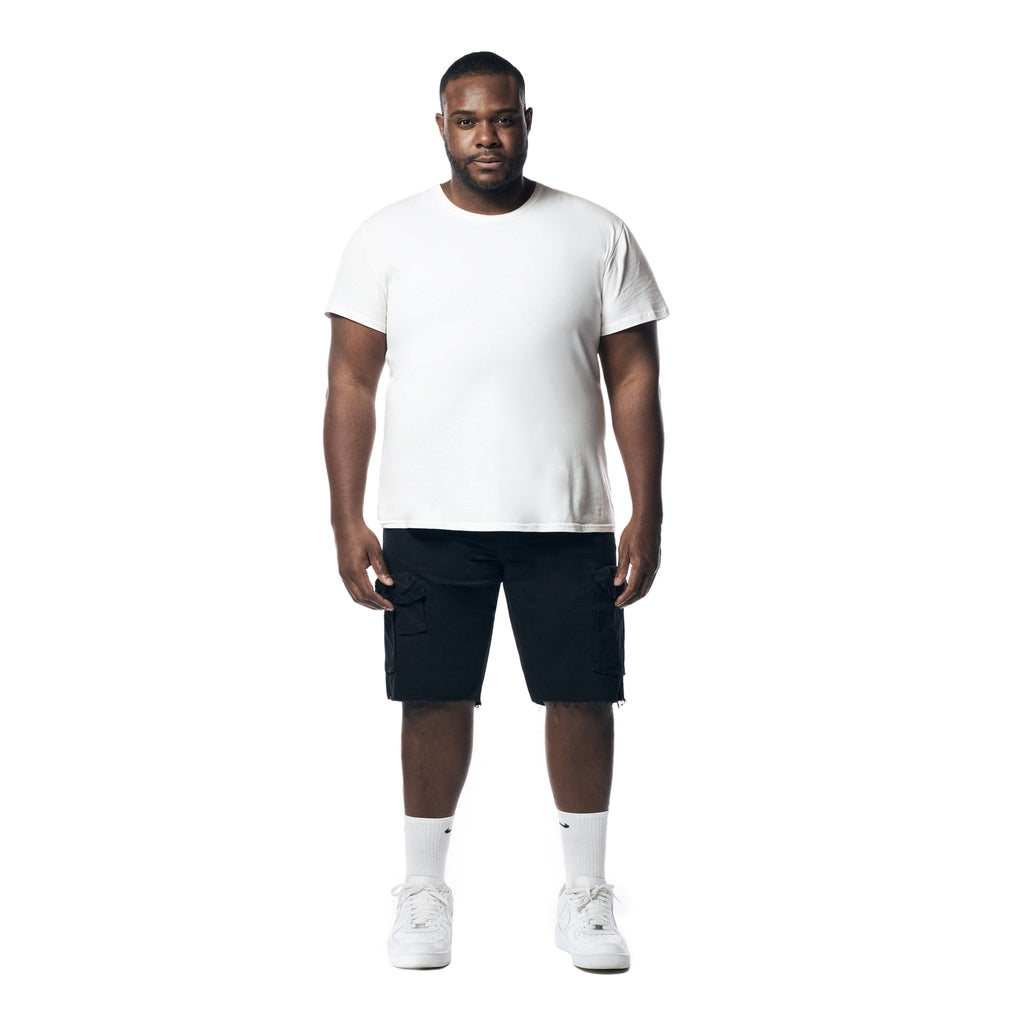 Smoke Rise Big and Tall Big and Tall - Garment Washed Twill Cargo Shorts - Black
