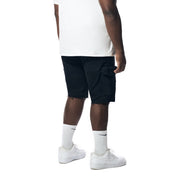 Smoke Rise Big and Tall Big and Tall - Garment Washed Twill Cargo Shorts - Black