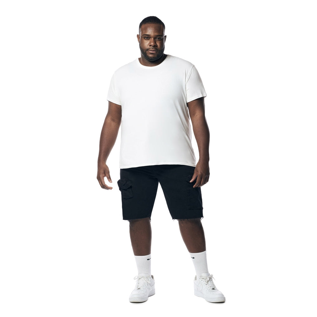 Smoke Rise Big and Tall Big and Tall - Garment Washed Twill Cargo Shorts - Black
