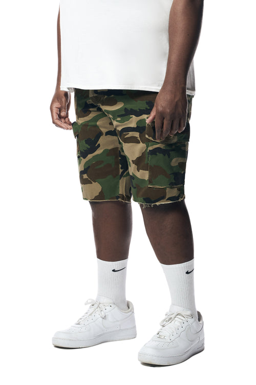 Big and Tall - Garment Washed Twill Cargo Shorts