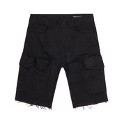 Smoke Rise Garment Washed Twill Cargo Shorts - Black