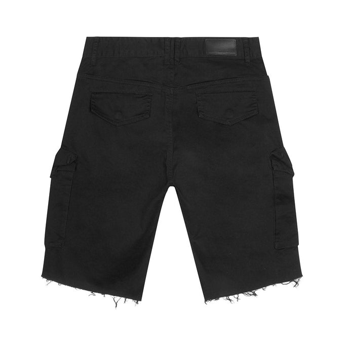 Smoke Rise Garment Washed Twill Cargo Shorts - Black