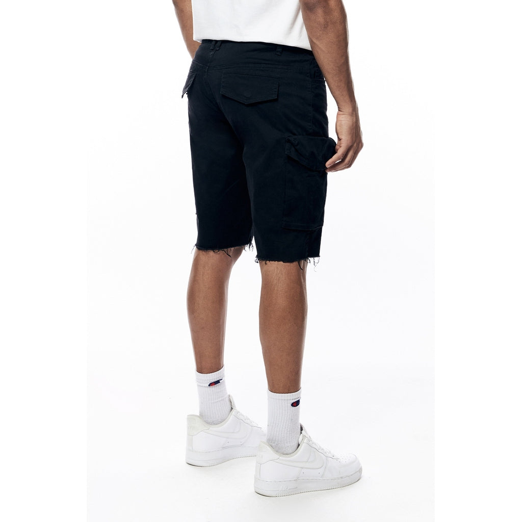 Smoke Rise Garment Washed Twill Cargo Shorts - Black