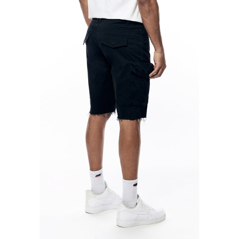 Garment Washed Twill Cargo Shorts
