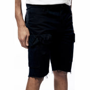 Smoke Rise Garment Washed Twill Cargo Shorts - Black