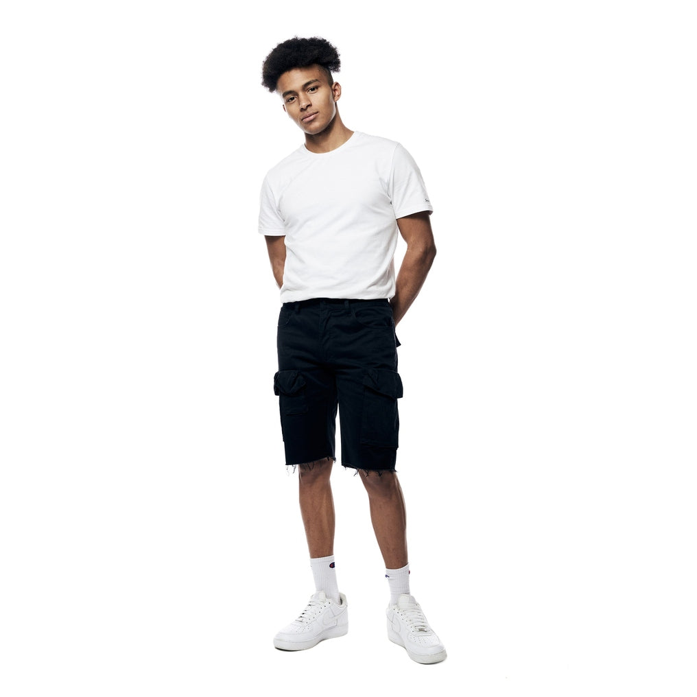 Smoke Rise Garment Washed Twill Cargo Shorts - Black