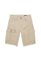 Big and Tall - Garment Washed Twill Cargo Shorts - Sand