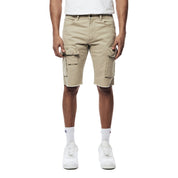 Smoke Rise Garment Washed Twill Cargo Shorts - Sand