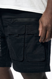 Big and Tall - Utility Twill Lounge Shorts - Black