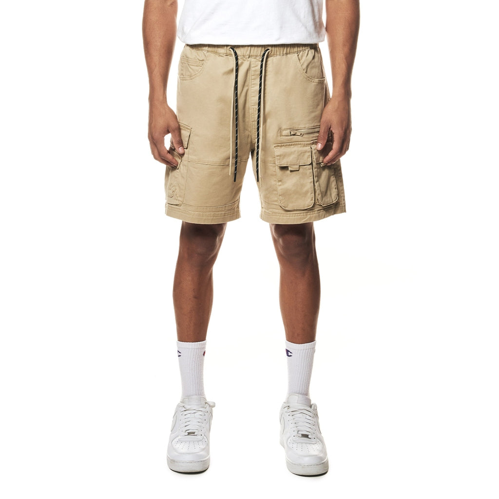 Smoke Rise Utility Twill Lounge Shorts - Khaki